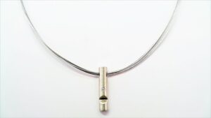 Collier mit Behang 925 AG bic. gelb/weiss