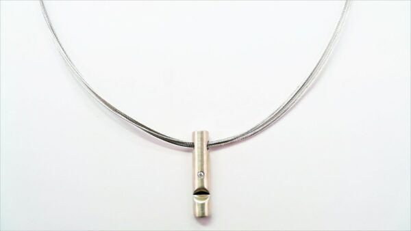 Collier mit Behang 925 AG bic. gelb/weiss