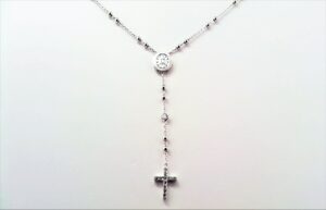 Collier Mehrsteiner Rosenkranz 925 Ag rhodiniert