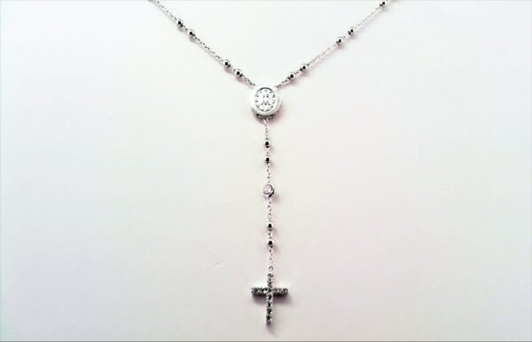 Collier Mehrsteiner Rosenkranz 925 Ag rhodiniert