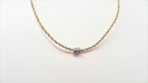 Collier Mehrsteiner 925 AG bic. gelb/weiss