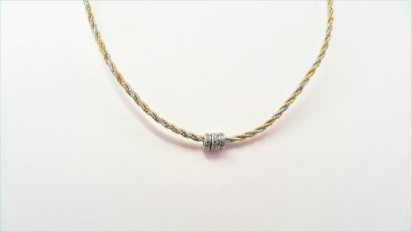 Collier Mehrsteiner 925 AG bic. gelb/weiss