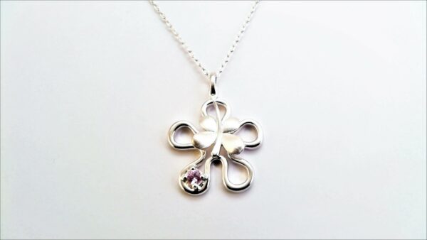 Collier mit Behang Blume 925 Ag