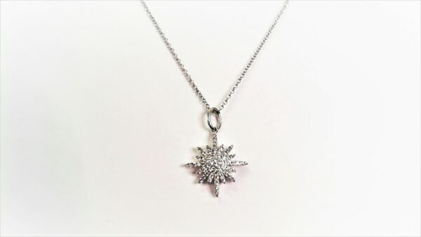 Collier mit Behang Eiskristall 925 Ag rhodiniert