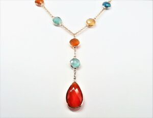 Collier Mehrsteiner 925 Ag Rosé vergoldet