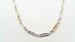 Collier ohne Stein 925 AG bic. gelb/weiss