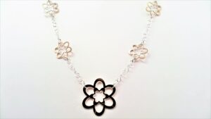 Collier ohne Stein 925 AG bic. rosé/weiss