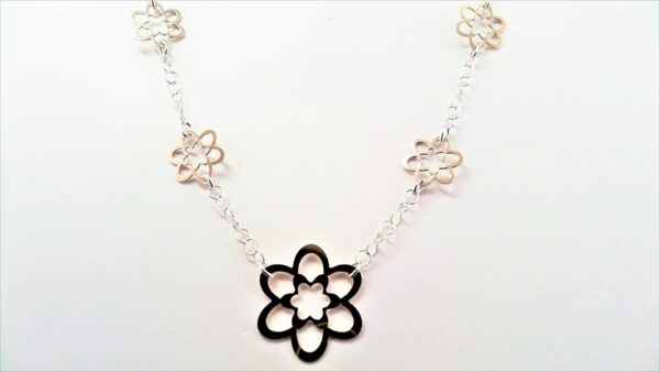 Collier ohne Stein 925 AG bic. rosé/weiss