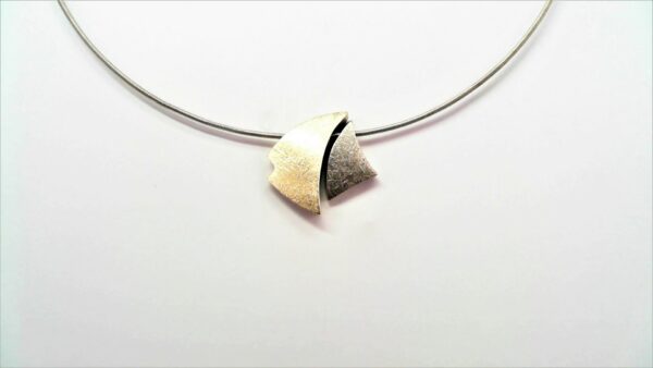 Collier mit Behang 925 AG bic. gelb/weiss