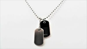 Herrencollier Armeeplaketten Gravurplatte Stahl