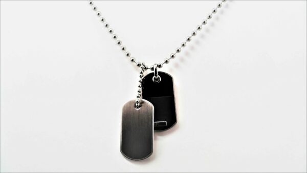 Herrencollier Armeeplaketten Gravurplatte Stahl