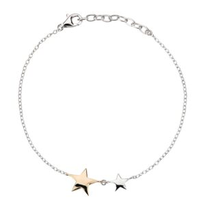 Collier mit Behang Stern 925 AG bic. gelb/weiss