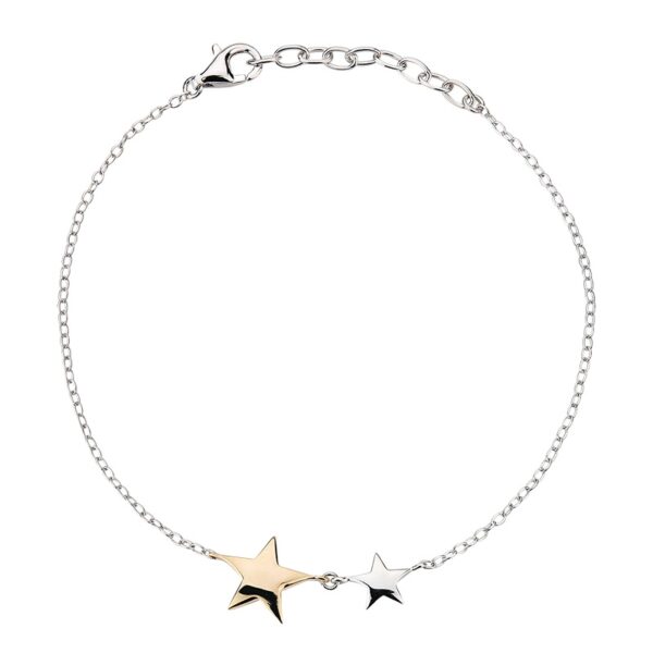 Collier mit Behang Stern 925 AG bic. gelb/weiss