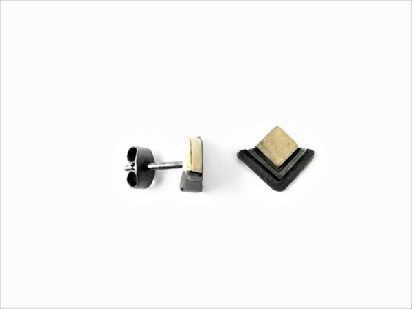 Ohrstecker ohne Stein 925 AG bic. gelb/weiss