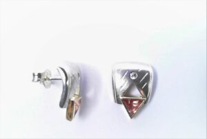 Ohrstecker Mehrsteiner 925 AG bic. gelb/weiss