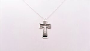 Collier mit Behang Lebensbaum Kreuz 925 Ag rhodiniert