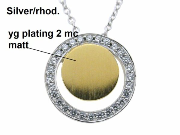 Collier mit Behang Herz 925 AG bic. gelb/weiss