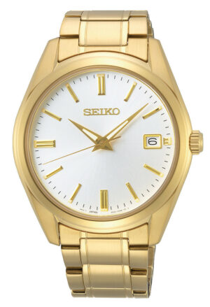Herrenuhr analog Edelstahl vergoldet