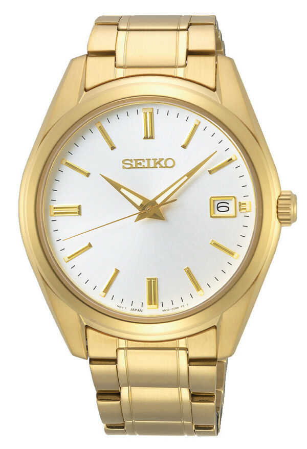 Herrenuhr analog Edelstahl vergoldet