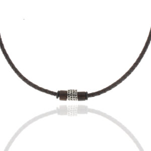 Herrencollier Edelstahl/Holz