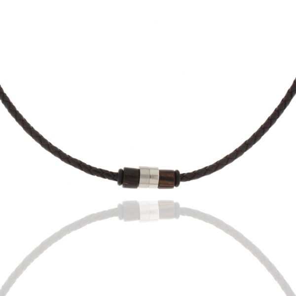 Herrencollier Edelstahl/Holz