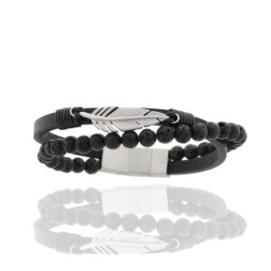 Herrenarmband Feder Edelstahl