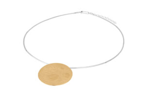 Collier mit Behang 925 AG bic. gelb/weiss