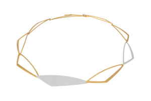 Collier ohne Stein 925 AG bic. gelb/weiss