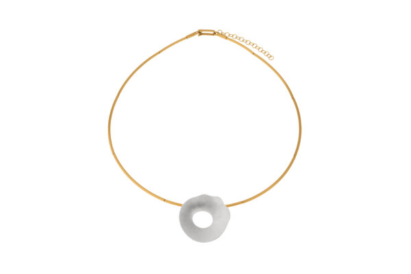 Collier mit Behang 925 AG bic. gelb/weiss