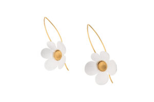 Ohrpendel Blume 925 AG bic. gelb/weiss