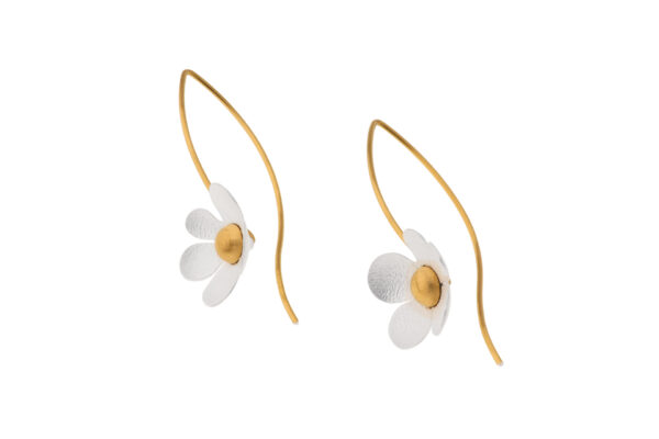 Ohrpendel Blume 925 AG bic. gelb/weiss