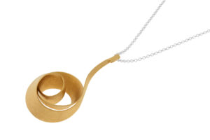Collier mit Behang 925 AG bic. gelb/weiss