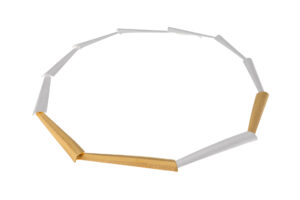 Collier ohne Stein 925 AG bic. gelb/weiss