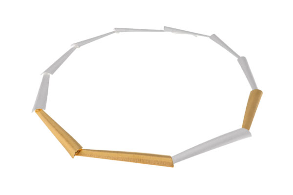 Collier ohne Stein 925 AG bic. gelb/weiss