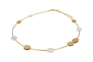Collier ohne Stein 925 AG bic. gelb/weiss