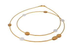 Collier ohne Stein 925 AG bic. gelb/weiss