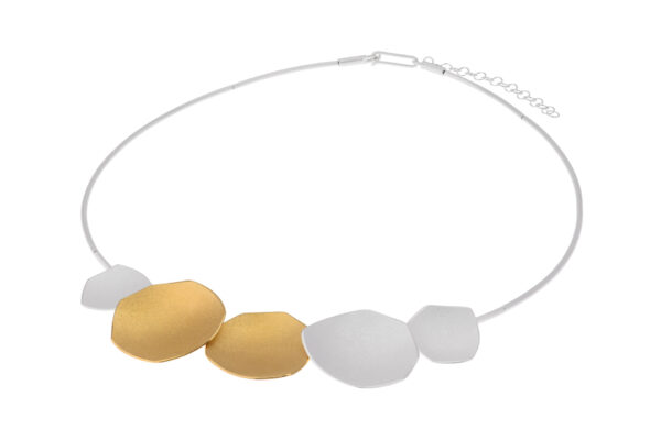 Collier ohne Stein 925 AG bic. gelb/weiss