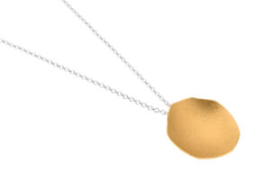 Collier mit Behang 925 AG bic. gelb/weiss