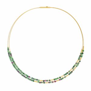 Collier Mehrsteiner 925 AG gelb vergoldet
