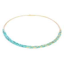 Collier Mehrsteiner 925 AG gelb vergoldet