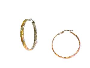 Creolen 925 AG tric. rot gelb weiss