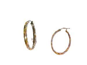 Creolen 925 AG tric. rot gelb weiss