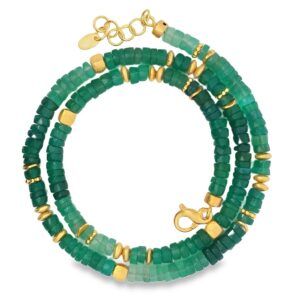 Steinkette 925 AG gelb vergoldet