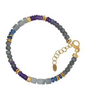 Steinarmband 925 AG gelb vergoldet