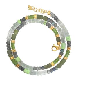 Steinkette 925 AG gelb vergoldet