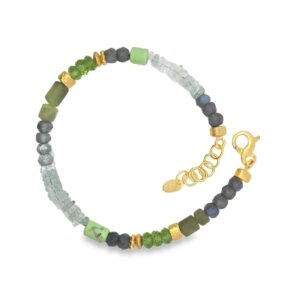 Steinarmband 925 AG gelb vergoldet