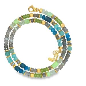 Steinkette 925 AG gelb vergoldet