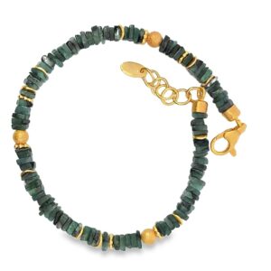 Steinarmband 925 AG gelb vergoldet