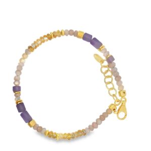 Steinarmband 925 AG gelb vergoldet