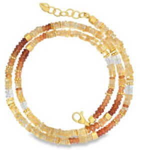 Steinkette 925 AG gelb vergoldet